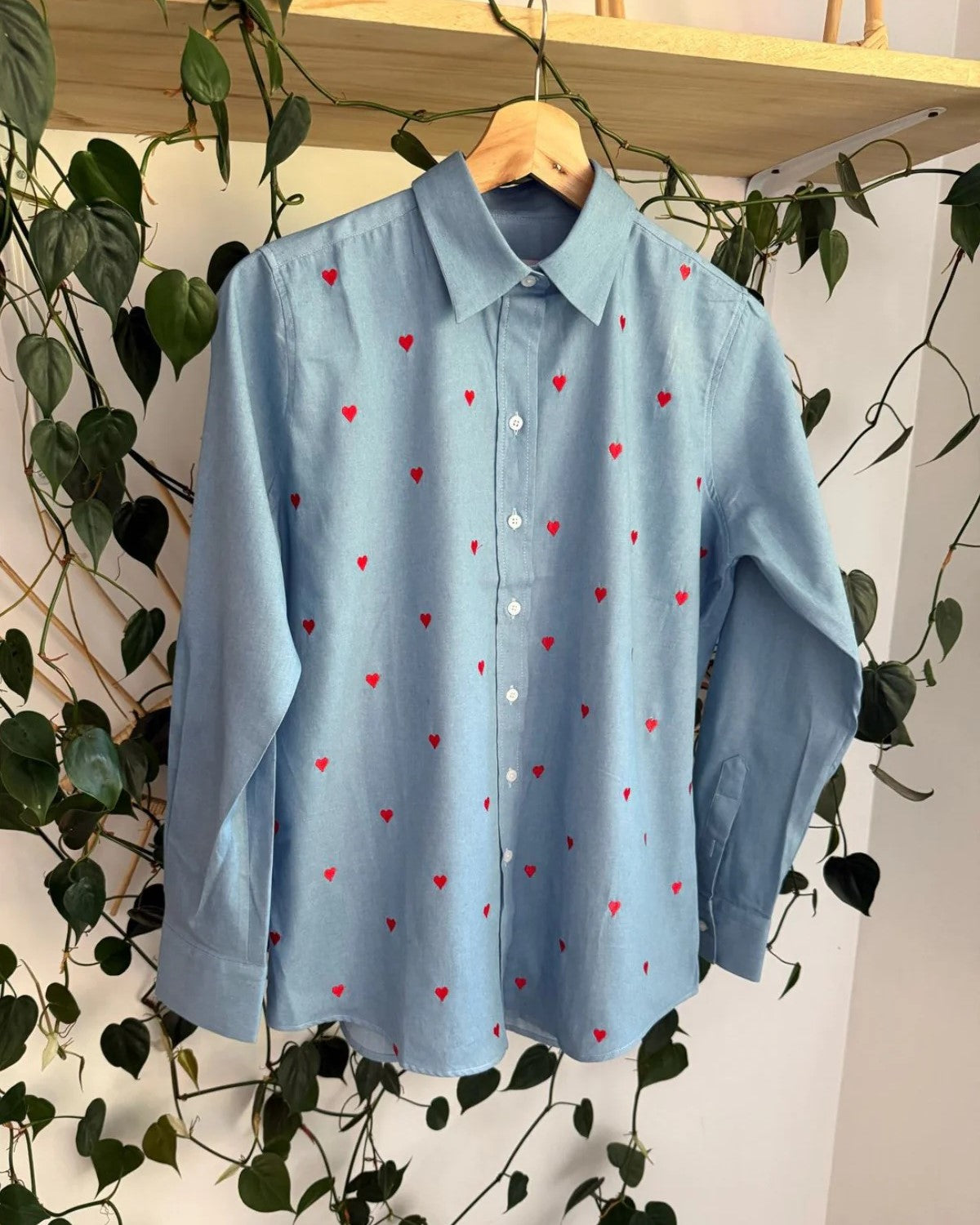 Camisa Minicorazones Azul
