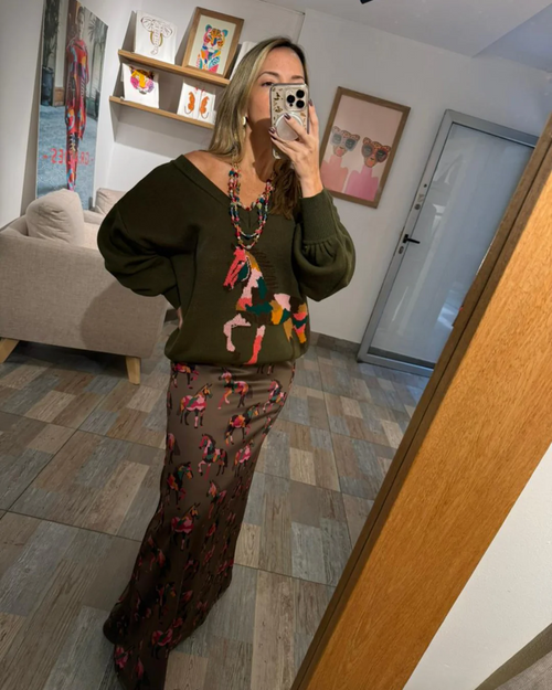 Falda Caballo Fino Satín