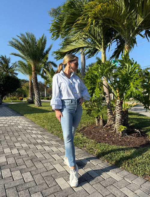 Camisa Azul con corazón dorado