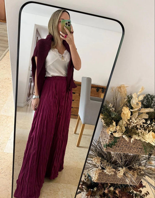 Falda Plisada Vino