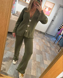 Set Green Silver Heart