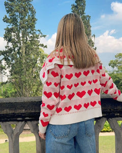 Sweater Asimétrico Corazón Beige