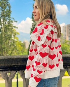 Sweater Asimétrico Corazón Beige