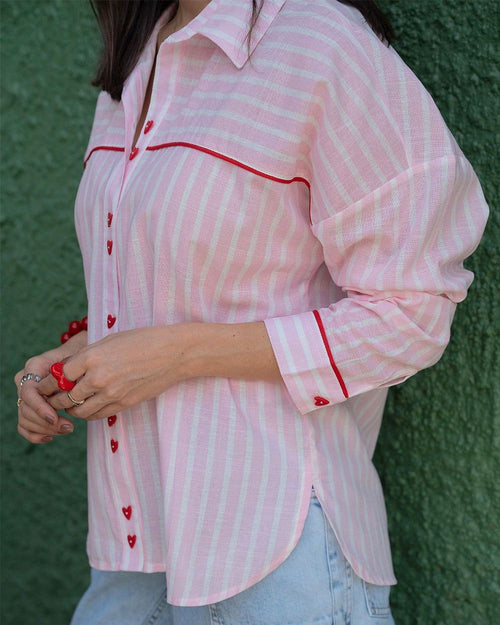 Camisa Rayas Rosa