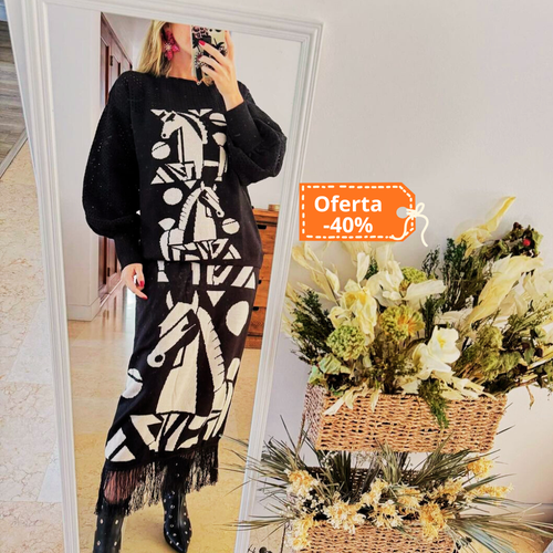 Set Caballos B&N Falda