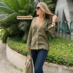 Sweater Green Silver Heart