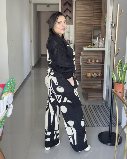 Sweater Caballo Blanco y Negro