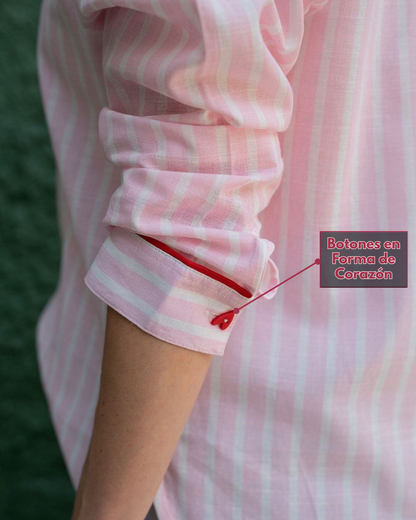 Camisa Rayas Rosa