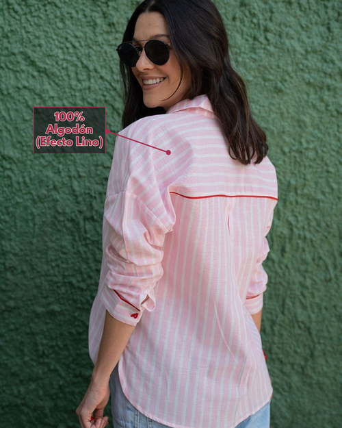 Camisa Rayas Rosa