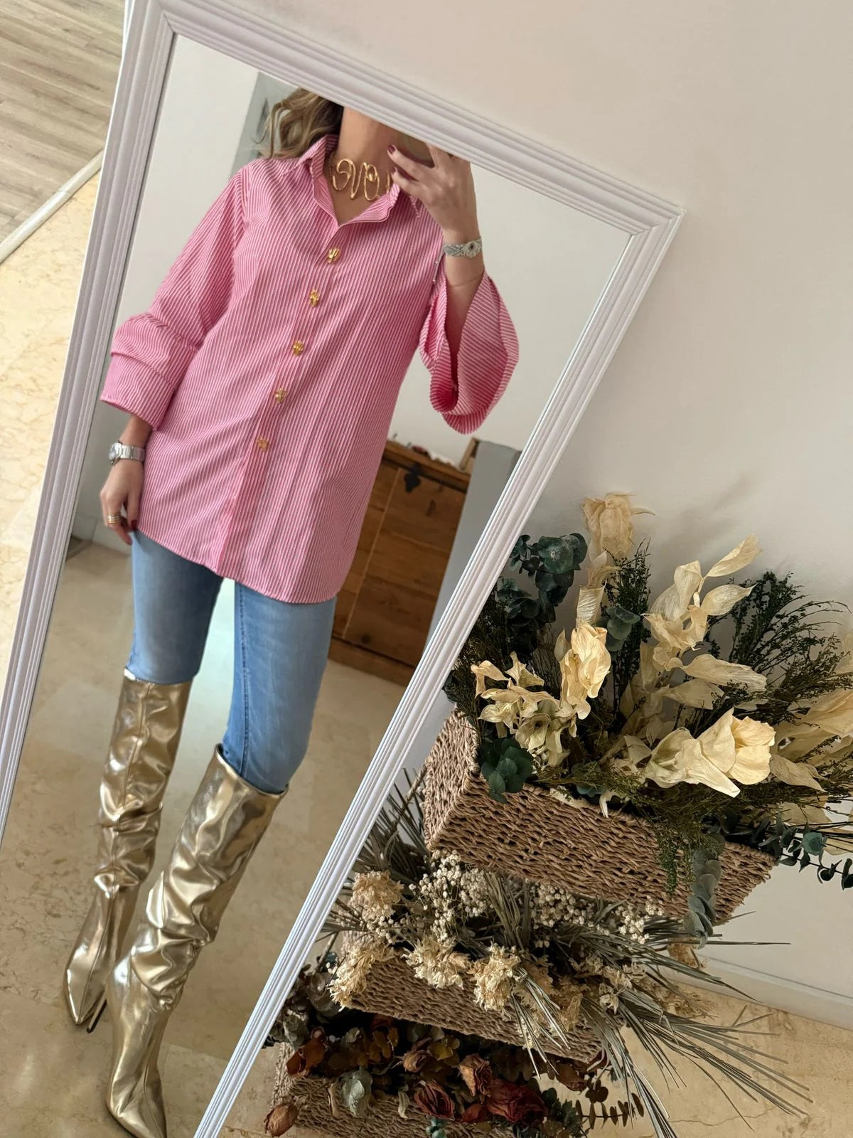 Camisa Rayada Pink