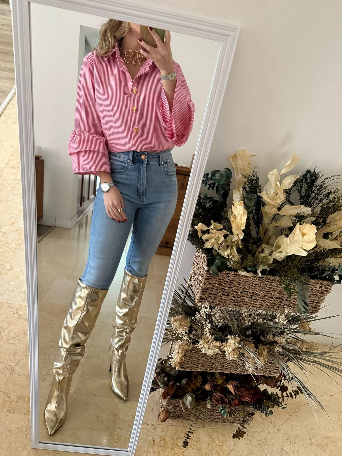 Camisa Rayada Pink