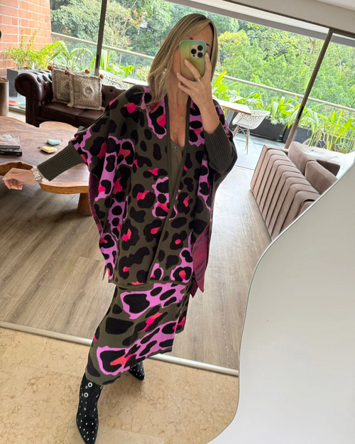 Set Military Rosa Print Capa & Falda