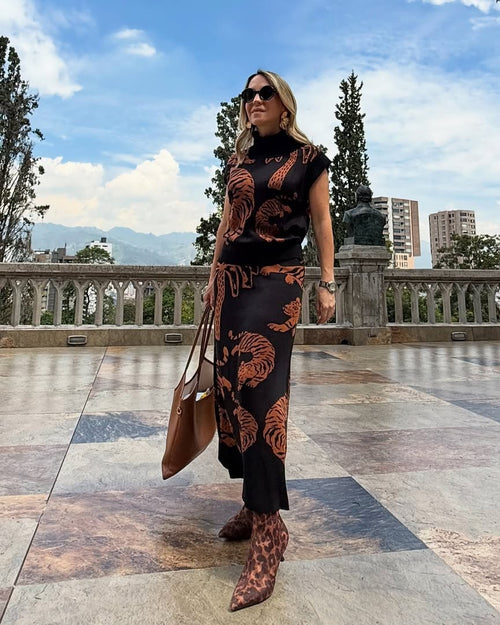 Set Tigre Negro Falda & Top