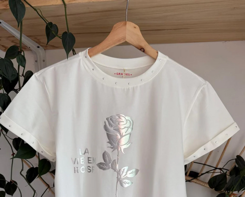 Playera Silver Rose