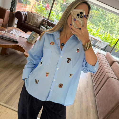 Camisa Doggie Blue