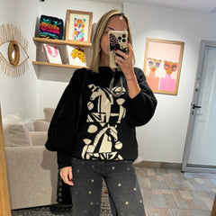 Sweater Caballo Blanco y Negro