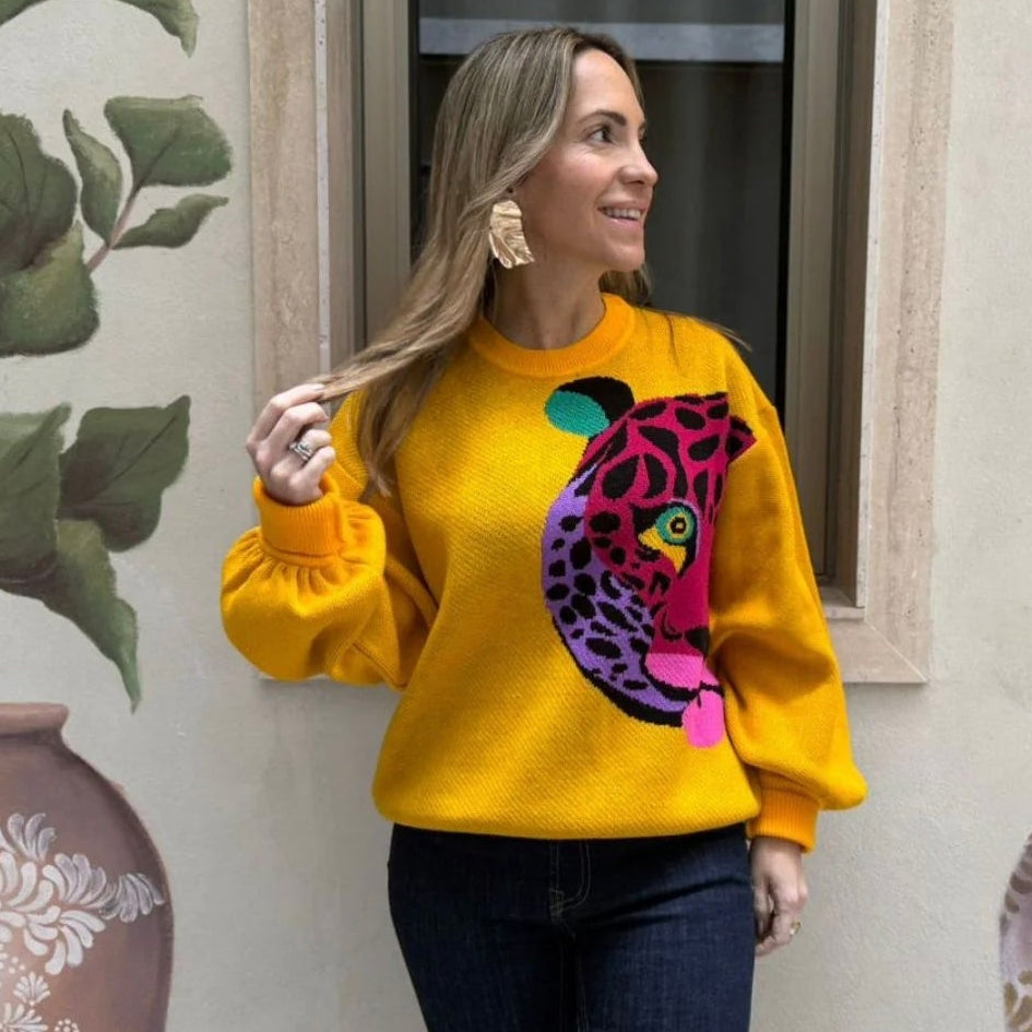Sweater Leopardo amarillo