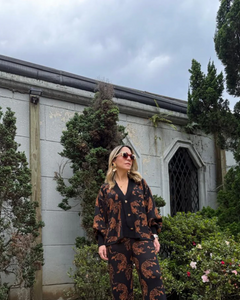Set Tigre Negro Sweater Abierto
