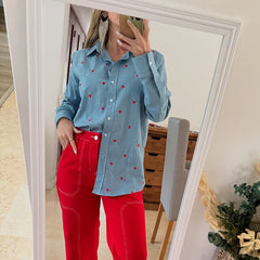 Camisa Minicorazones Azul