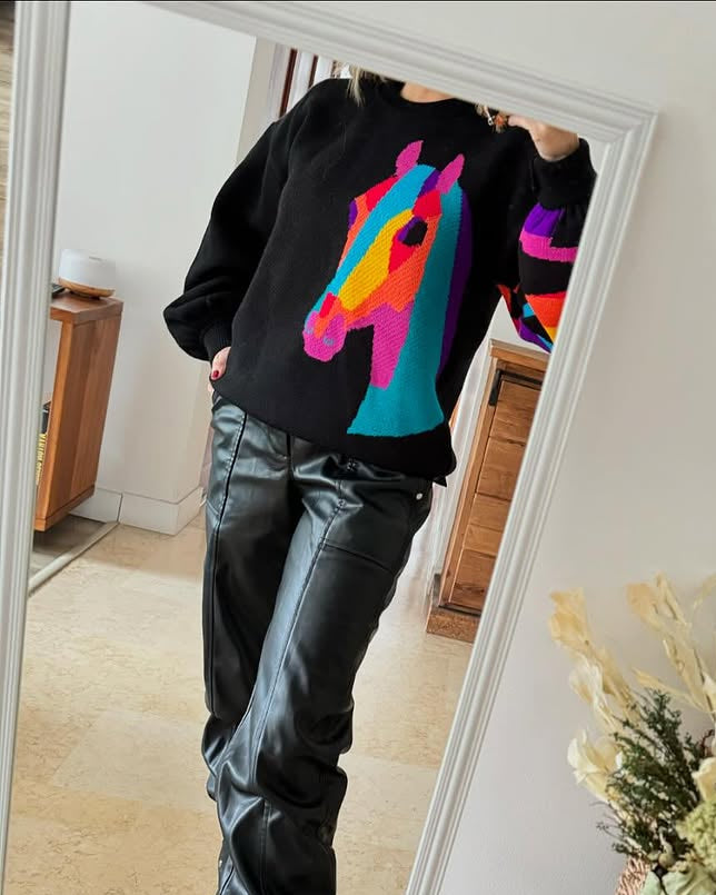 Sweater Negro Caballo