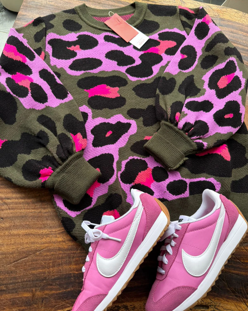 Sweater Military Rosa Print