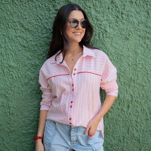 Camisa Rayas Rosa