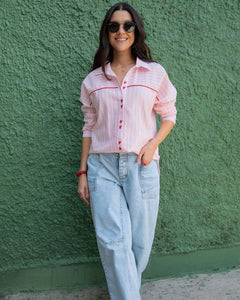 Camisa Rayas Rosa