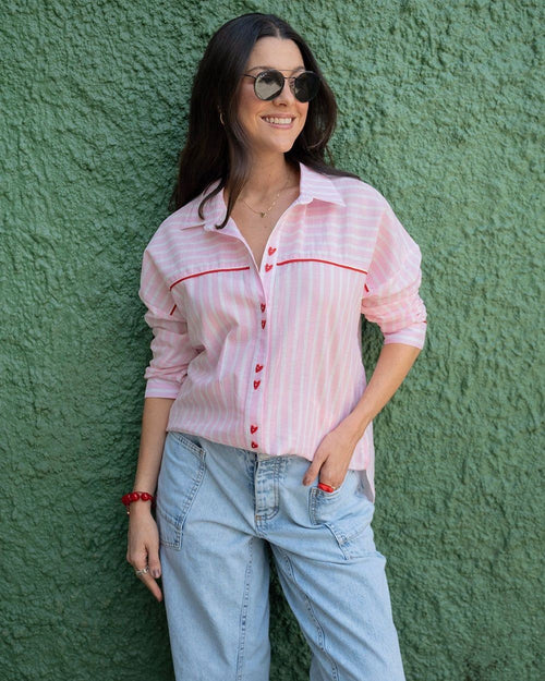 Camisa Rayas Rosa