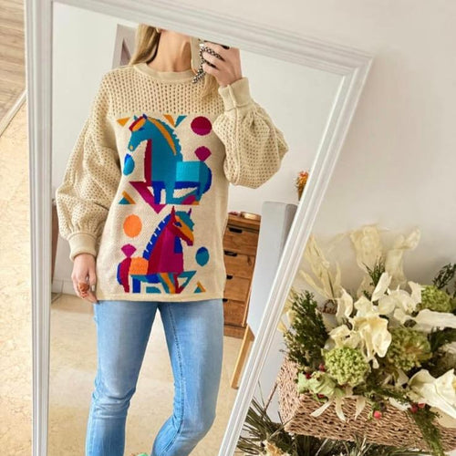 Sweater Caballos Beige