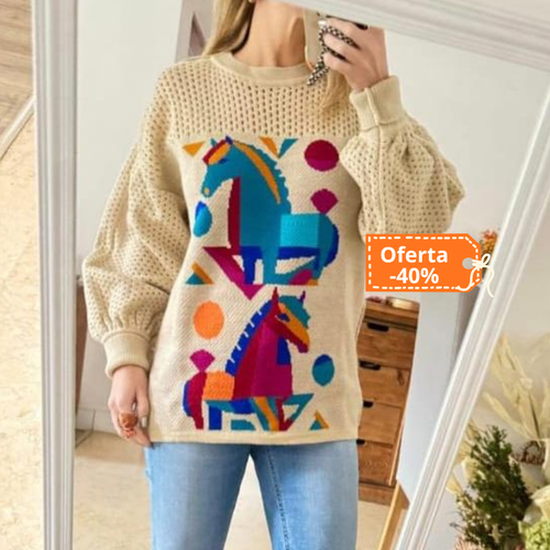 Sweater Caballos Beige