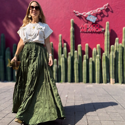 Falda Plisada Verde