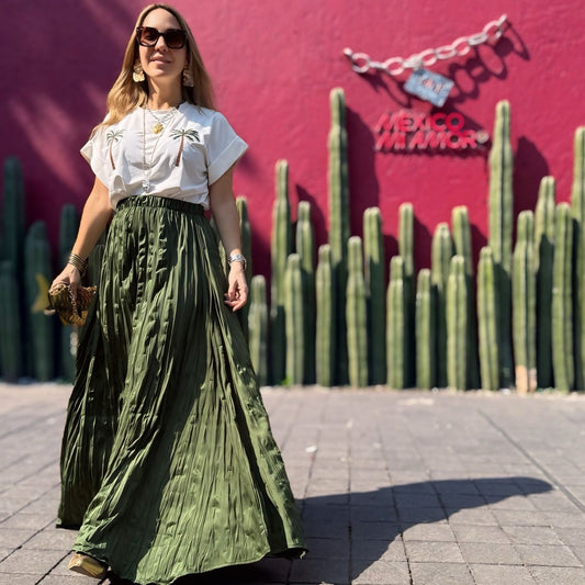 Falda Plisada Verde