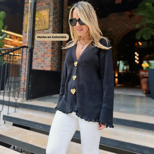 Sweater Black Golden Heart